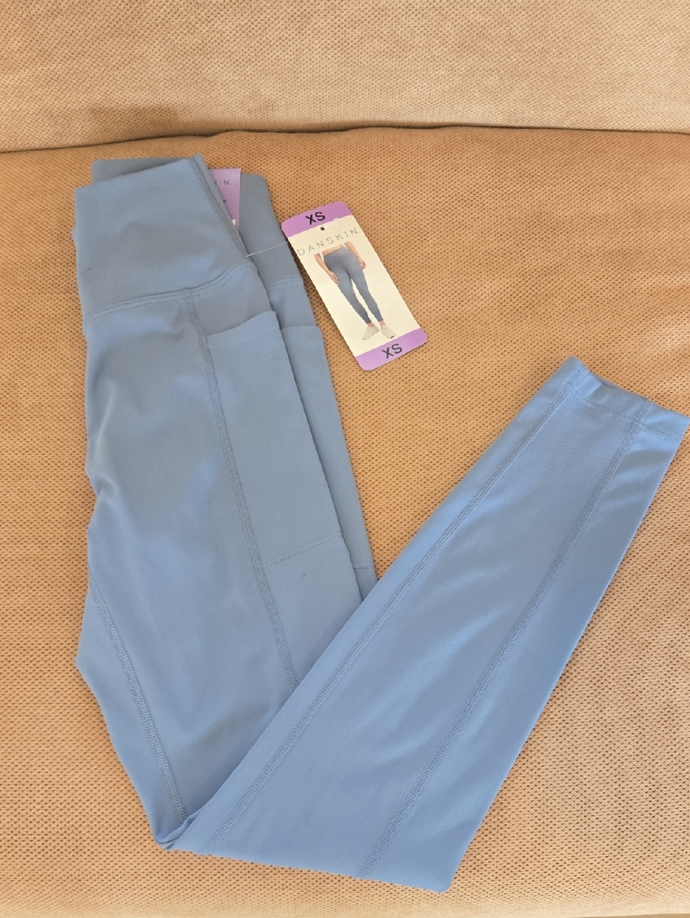 DANSKIN kids High-Waist Leggings in Light Blue - XS